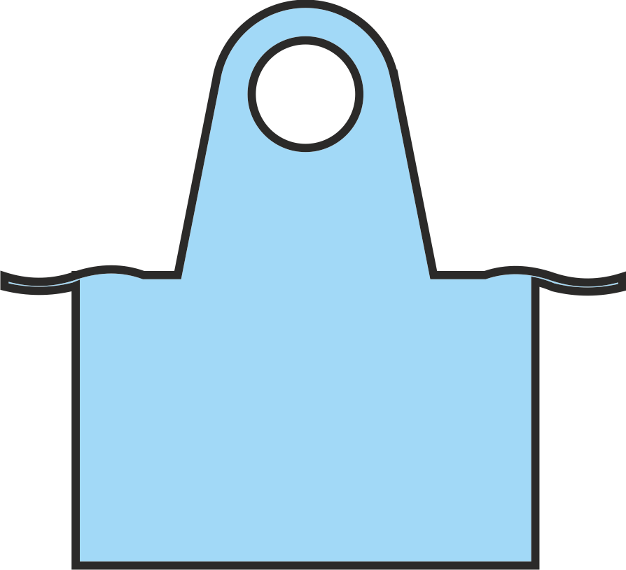 Фартух медичний довгий, матеріал Спанбонд ламінований щ. 45 г/м2, стерильний